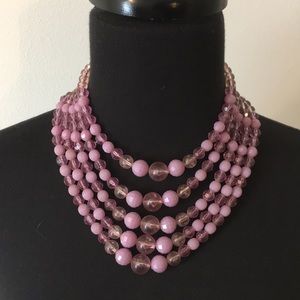 Vintage chunky purple beaded necklace